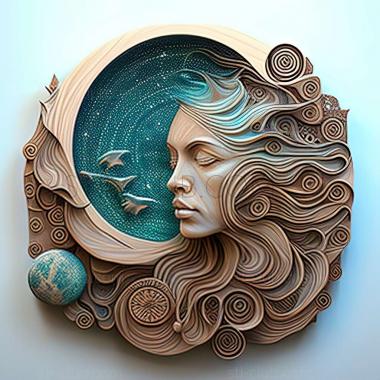 3D model cosmic energy by Kelly McKernan (STL)